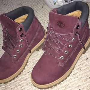 Burgundy Timberlands